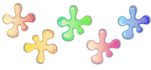  multi-colored slime on a white background with sparkles, workpiece, templates, objects, vector graphics. vector drawing
