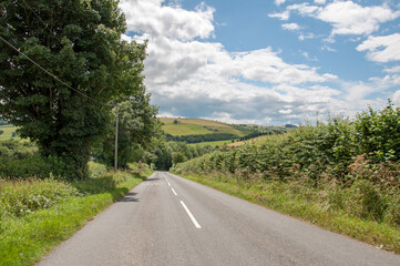 Fototapeta na wymiar Summertime scenery in the Welsh hills of the United Kingdom