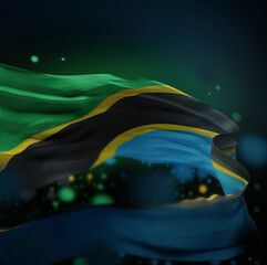 TANZANIA Colors Background, TANZANIAN National Flag (3D Render)
