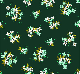 Fototapeta na wymiar Elegant floral pattern in small hand draw flower. Liberty style. Floral seamless background for fashion prints. Vintage print. Seamless vector texture. Spring bouquet.