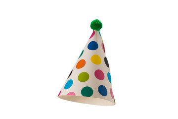 Colorful birthday cap isolated on white