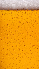 Detail of glass of cold beer