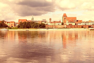 Fototapeta na wymiar Torun, Poland. Retro filter toned color image.