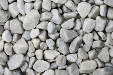 White marble pebbles full frame background