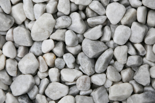 White marble pebbles full frame background
