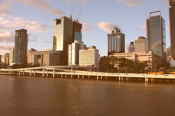 Brisbane, Australia. Vintage filter toned color image.
