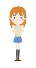 女子　指示　イラスト