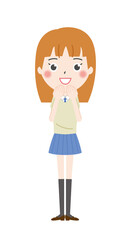 女子　幸せ　イラスト