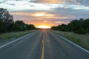 Naklejka premium Sunset on Route 66