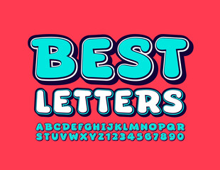 Fototapeta premium Vector Best Alphabet Letters and Numbers. Trendy Creative Font