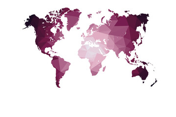 Fototapeta na wymiar world map with low poly gradient style isolated with white background.