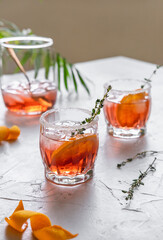 Blood Orange Margarita With Thyme And Melting Ice