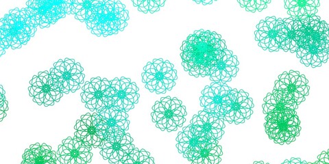 Light Green vector natural backdrop with flowers.