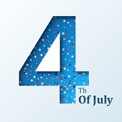 Fourth of July. American Independence Day. Vector illustration with USA flag for Happy Independence Day banner or poster design