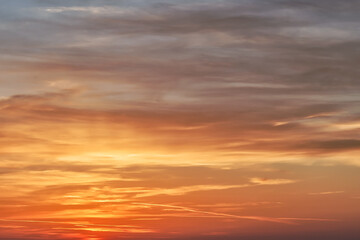 Naklejka na ściany i meble Cloudscape by sunset over Stara Zagora, Bulgaria