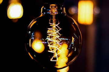 bulb on black background