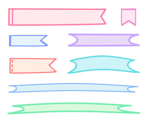 Obraz premium Abstract ribbon. Colorful elements on isolation background. Colored ribbons on white