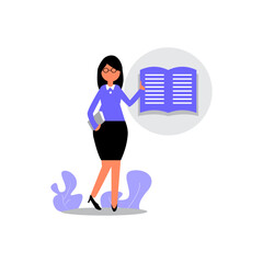 ILLUSTRATION OF A TEACHER PROFESSIONAL. Perfect for covers, brochures, posters, books, banners, leaflets, landing pages, social media content.