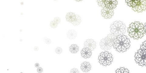 Light Gray vector doodle background with flowers.