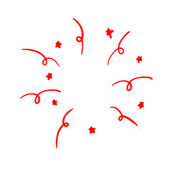 Doodle sketch salute on a white background with a place for an inscription.