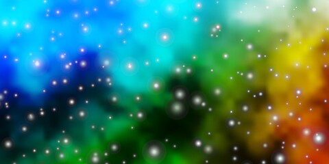 Fototapeta premium Light Blue, Green vector background with small and big stars. Colorful illustration in abstract style with gradient stars. Pattern for websites, landing pages.