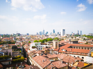 Naklejka premium Milano city centre aerial view