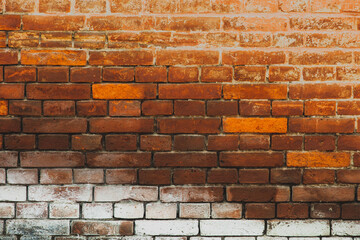 Old brick wall, grunge or loft background, old brick brown red and white, vintage wall structure, block texture background.