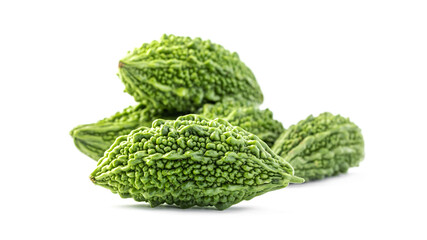 bitter gourd green herbal plant isolated on white background