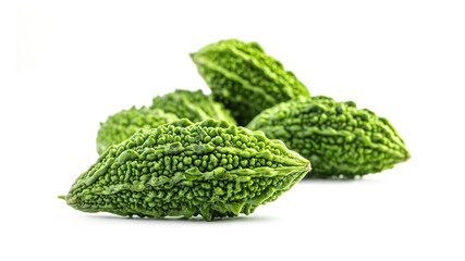 bitter gourd green herbal plant isolated on white background