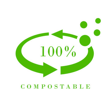 Compostable material vector icon