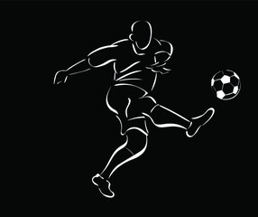 Plakat Football , man vector chalk isolated design elements on black background. Concept for logo, print, cards 