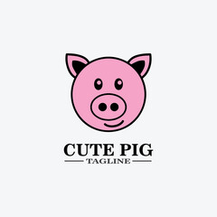 Cartoon pig Design illustration