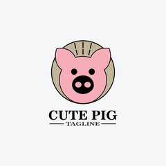 Cartoon pig Design illustration