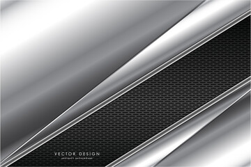  Metallic of gray with carbon fiber dark space technology concept vector illustration