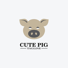 Fototapeta premium Cartoon pig Design illustration
