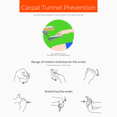 Exercises for carpal tunnel prevention poster