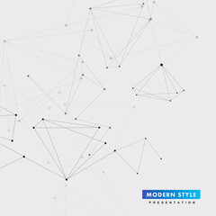 Vector design illustration with connecting dots and lines. Geometric network abstract background