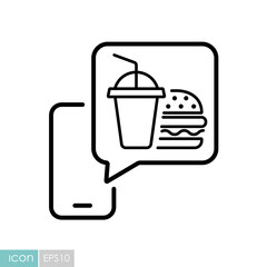 Fast food delivery service vector icon