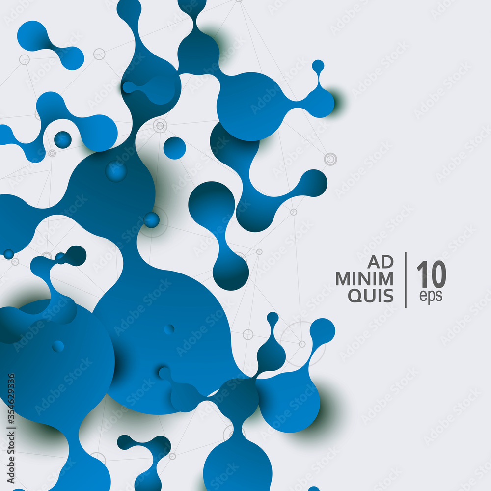 Aufkleber Vector illustration design template. Science and medicine abstract background with connection molecules and atoms