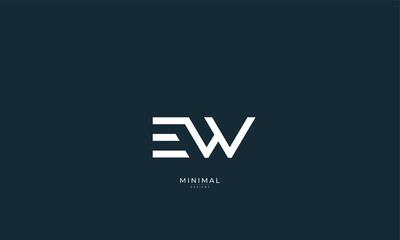 Alphabet letter icon logo EW