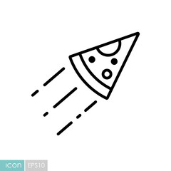 Slice of pizza vector icon. Fast food delivery