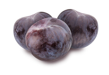 Plum isolated on white background with clipping path