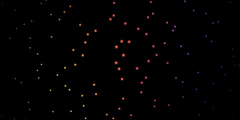 Dark Multicolor vector background with colorful stars. Shining colorful illustration with small and big stars. Design for your business promotion.