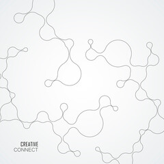 Vector connect lines and dots. Medical, Cosmetics, Biology and technology contour design