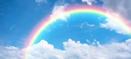 Foto op Canvas Rainbow in blue sky. © natara