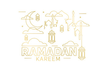 Ramadan kareem vector illustration of a lantern Fanus. the Muslim feast of the holy month of Ramadan Kareem. Translation from Arabic: Generous Ramadan kareem