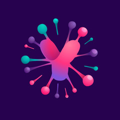 Y letter vibrant virus logo with circle structure.