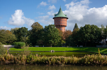 Cuxhaven Wasserturm - water tower was put into operation on July 6, 1897, engineer Hoffmann. Cuxhaven, Germany. - obrazy, fototapety, plakaty
