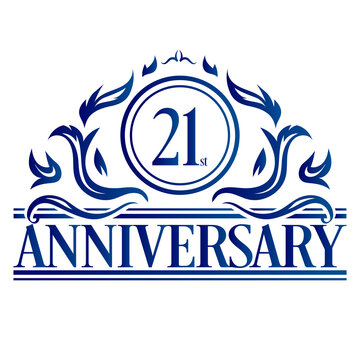 Luxury 21st anniversary Logo illustration vector