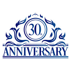 Luxury 30th anniversary Logo illustration vector